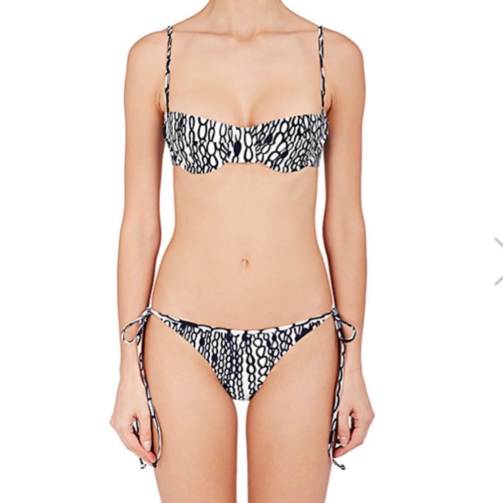 Milly Maxime underwire bikini top white navy NWT